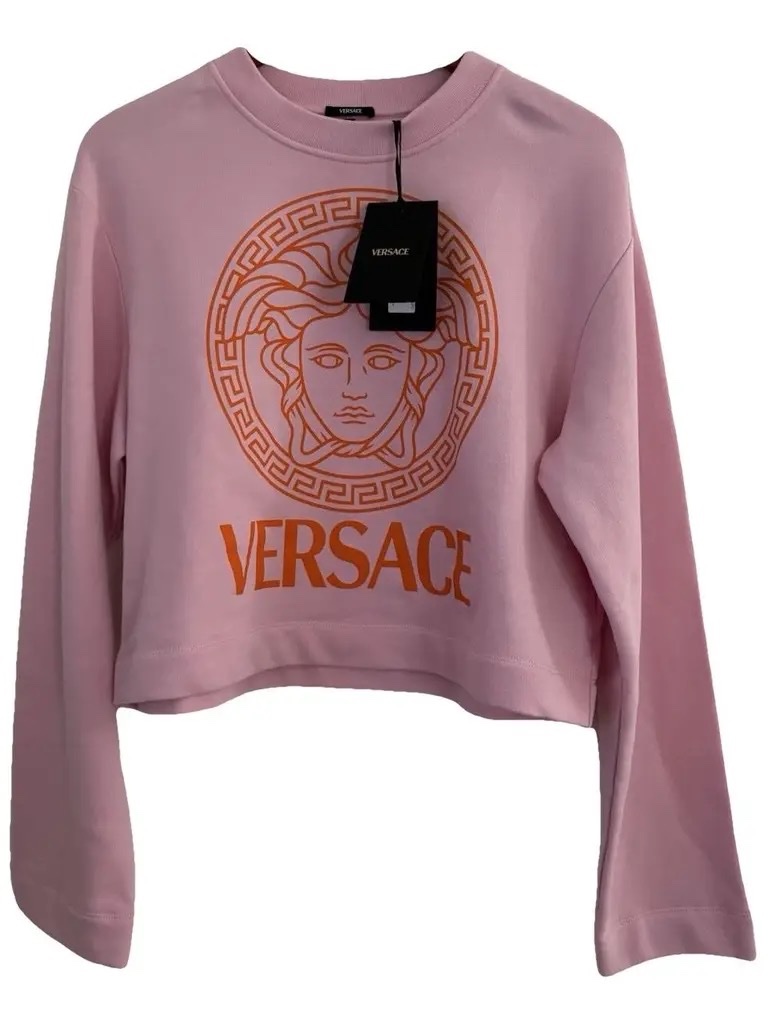 Versace Medusa Crop Top Sweatshirt Size 40